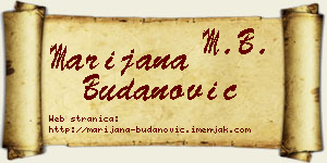 Marijana Budanović vizit kartica